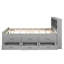Lit plateforme gris avec rangement pour tête de lit, 3 tiroirs, lit gigogne simple et tête de lit et tiroirs pour un sommeil confortable-2077198053