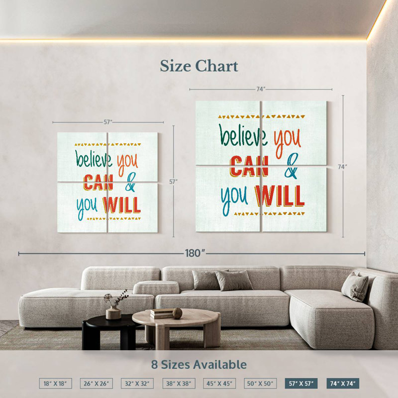 Tergel Believe You Can And You Will, H 57 po x l 57 po