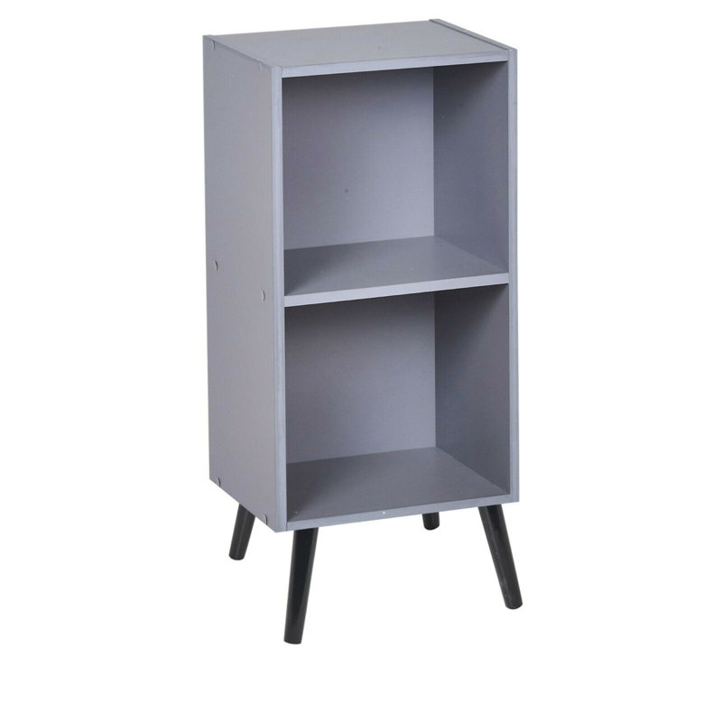 Serlin Wood Standard Bookcase, 75cm H x 30cm W x 24cm D, Grey/Pine