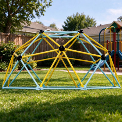 Centre de jeu en forme de dôme d'escalade géométrique de 6 pi pour les enfants de 3 à 9 ans, gymnase de jungle intérieur et extérieur, capacité de poids de 600 lb, certifié ASTM et CPC, équipement de jeu facile à assembler dans la cour