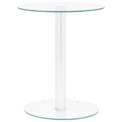 Cave Glass Top Pedestal End Table