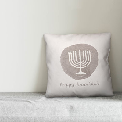  Watercolor Menorah Throw Pillow Cover