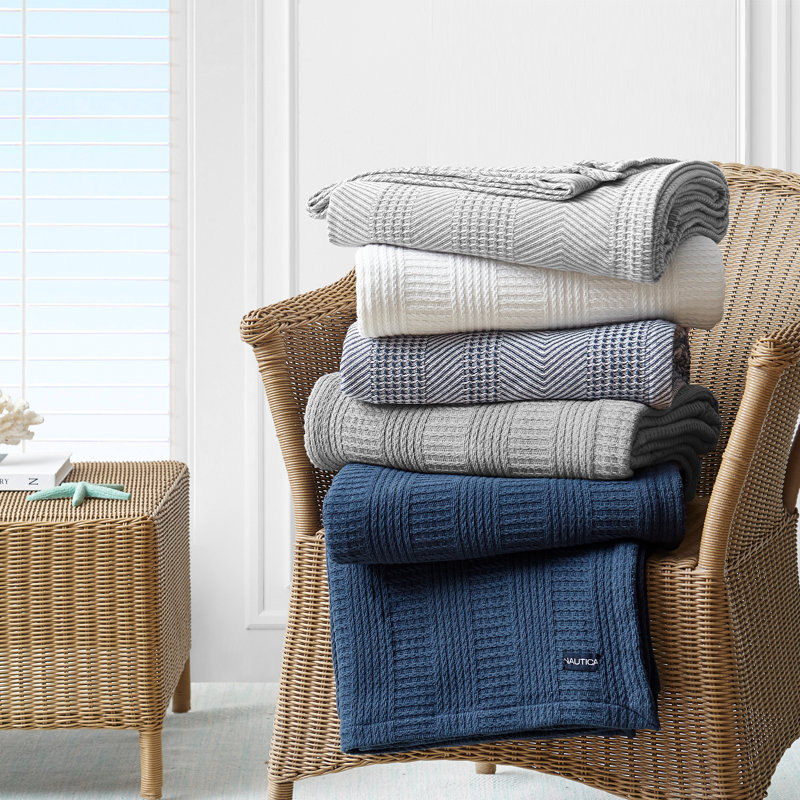 Couverture en coton Nautica, Très grand lit, Gris