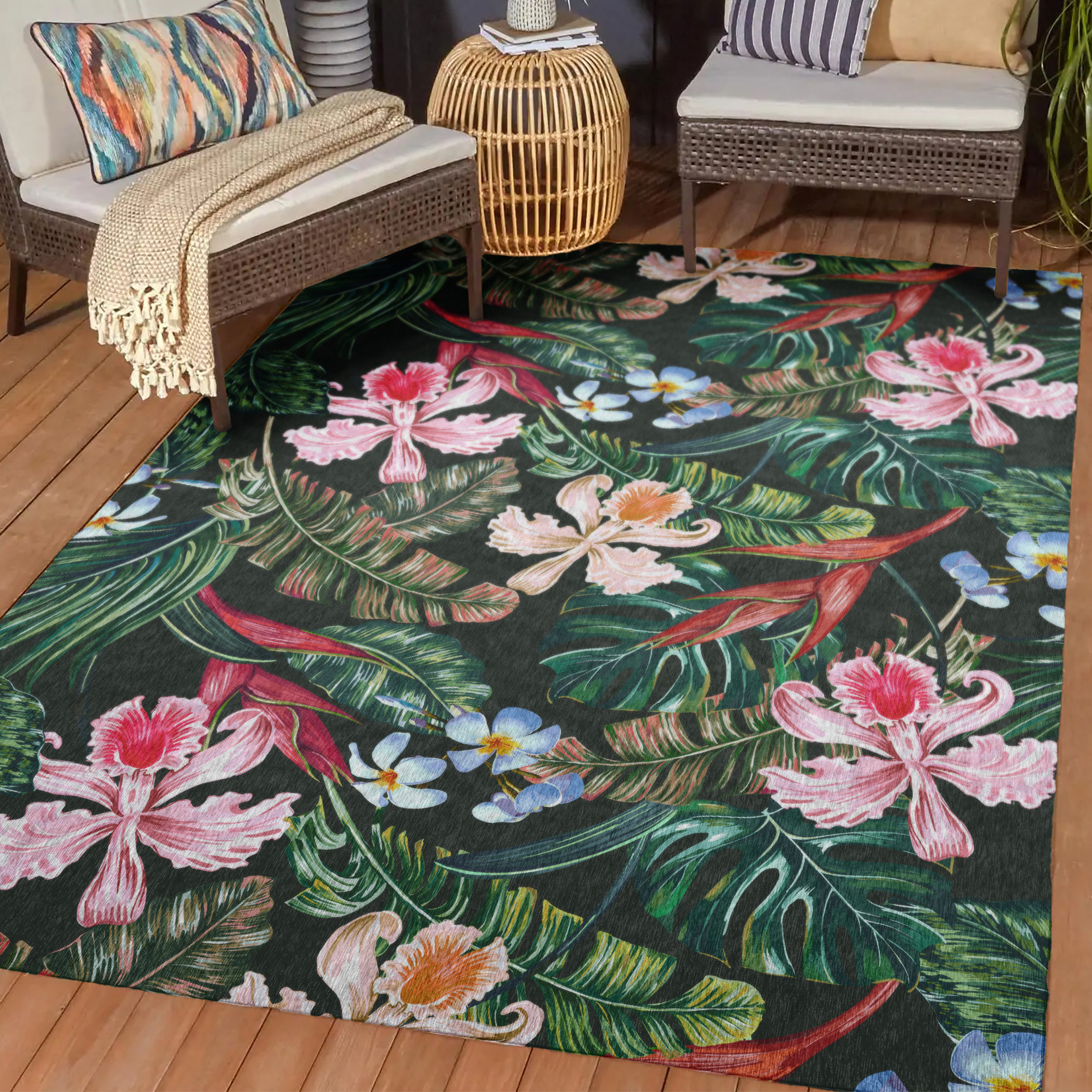 Beachcrest Home™ Braggs Indoor/Outdoor Area Rug with Non-Slip Backing ...