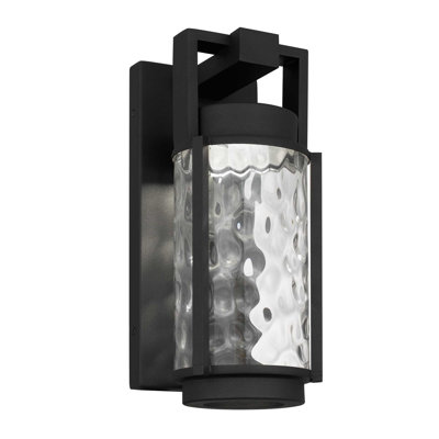 Winston LED Wall Lantern with Mouth-Blown Hammered Glass, 3-CCT Selectable, Dimmable, Wet Rated
