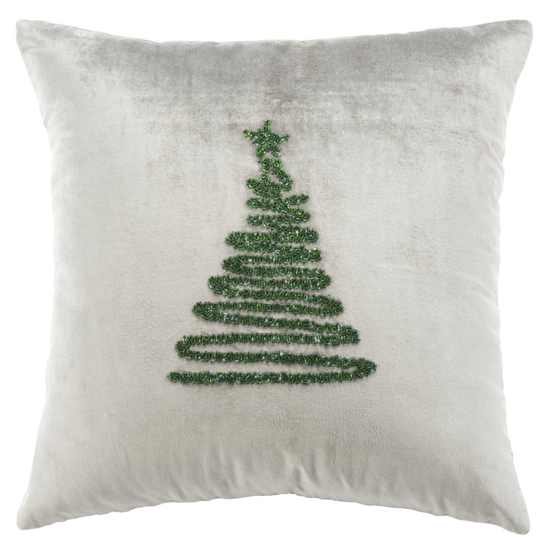  Enchanted Evergreen Throw Pillow, Gray/Green