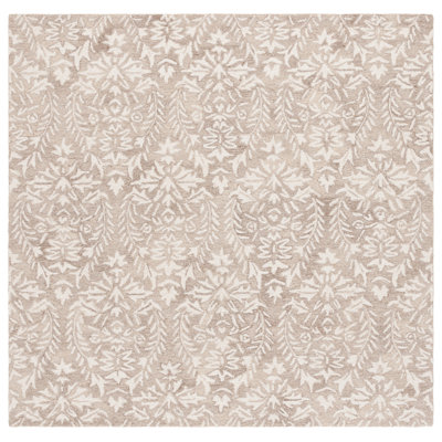 Ebony Hand Tufted Wool Pile Floral Rug