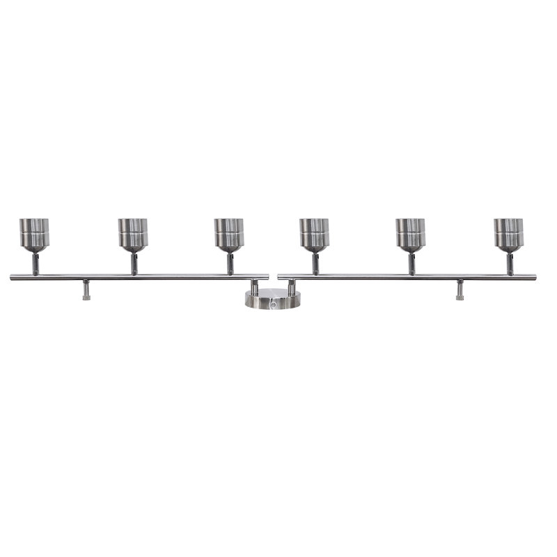 Brushed Nickel 6-Light LED Swivel Track Lighting Kit