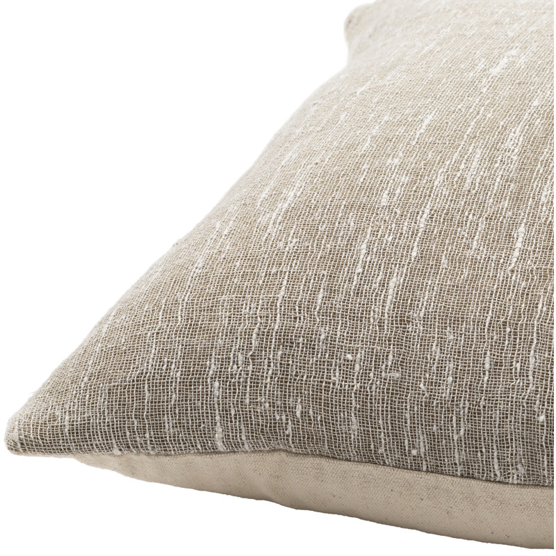 Coussin carré en mélange de lin / polyester / mélange de polyester Kevin, H 18 po x l 18 po, Duvet