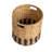 Natural Water Hyacinth And Paper Basket With Stripes