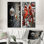 Cardinals in Christmas Winter Scenery I - Winter Landscape, reproduction d'art sur toile, ensemble de 2