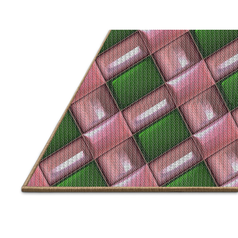 Geometric Indoor Rug, Rectangle 5' x 7'