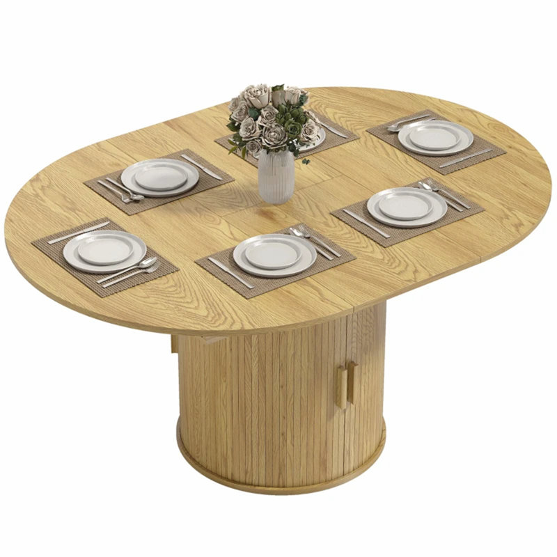 Table de rangement avec rangement, table de salle à manger extensible