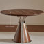 Table de salle à manger ronde en bois massif brun noisette-144687196