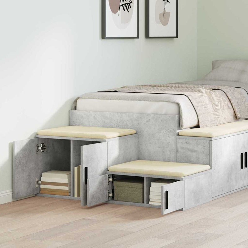 Storage Cabinet 118 X 41 X 40 Cm Engineered Wood, Concrete Grey