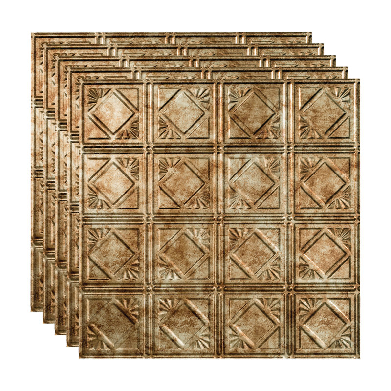 Panneau de plafond décoratif décoratif en vinyle style traditionnel 4 pi x 2 pi FASÄDE, Bronze Bermudes