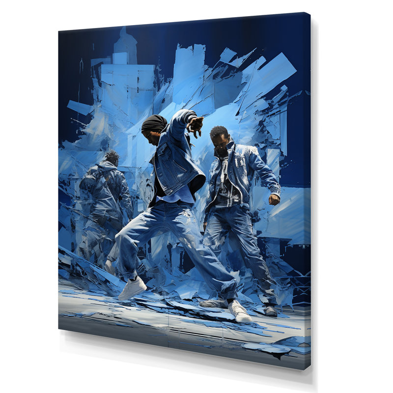 «Black and Blue Break Dance Fusion I», reproduction d'art sur toile, Toile tendue, H 44 po x l 34 po x P 1,5 po
