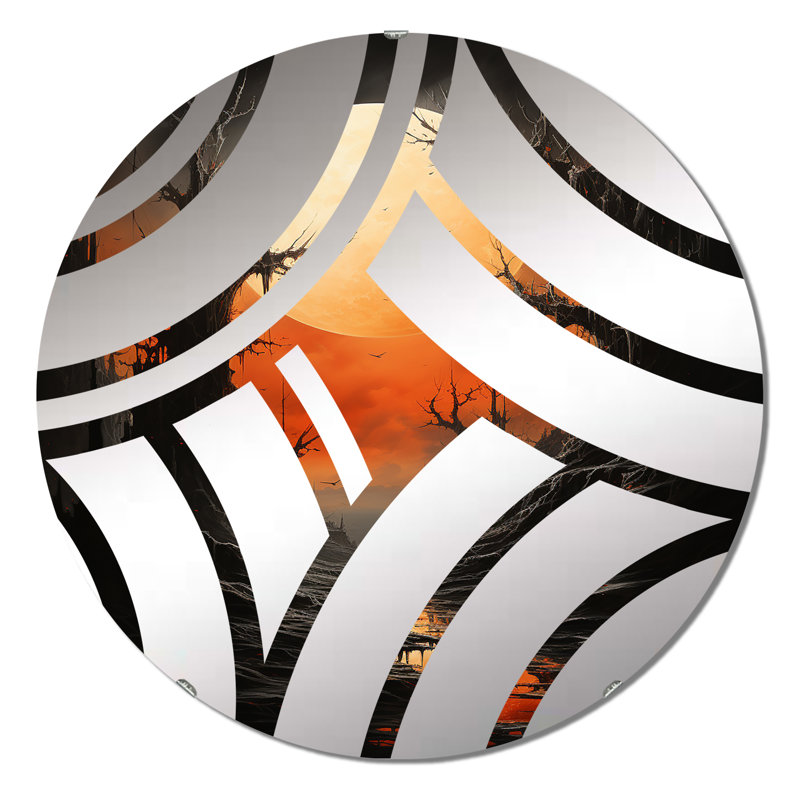 Watasha - Miroir décoratif à vague centrale, 23,6 po x 23,6 po