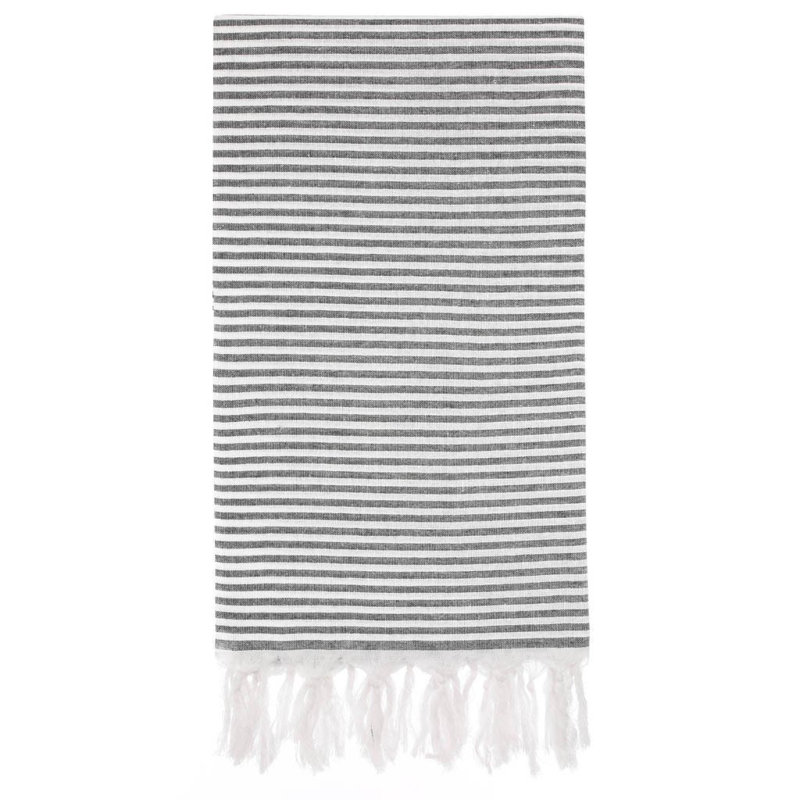 Billiot Turkish Cotton Beach Towel, Black
