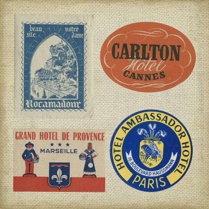 Vintage Travel Collage IV - Wrapped Canvas Print, 30cm H x 30cm W x 3.8cm D