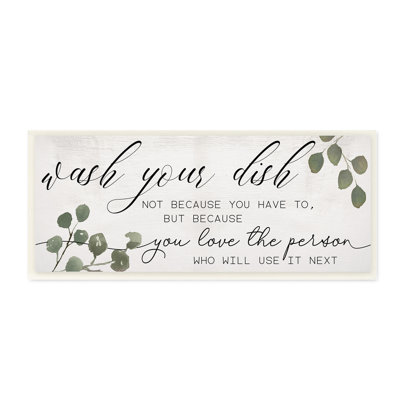 Stupell Industries Wash Your Dish Motivational Kitchen Phrase In Wall Plaque