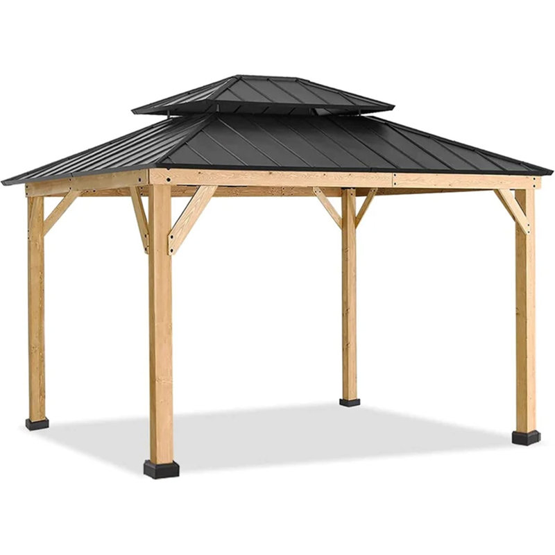 Abri de jardin en bois massif, H 120 po x l 156 po x P 132 po