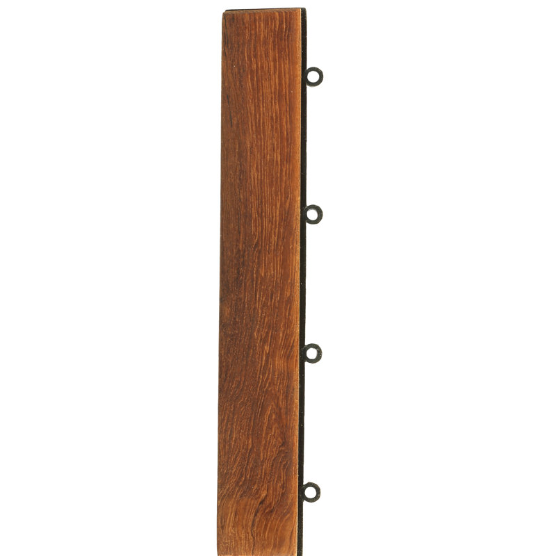 EZ-Floor 12'' L x 1'' W Wood Interlocking Deck Side Trim in Oiled