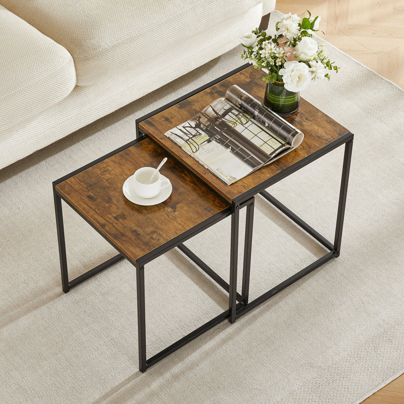 Sylvie 2 Piece Nest of Tables, Dark Wood