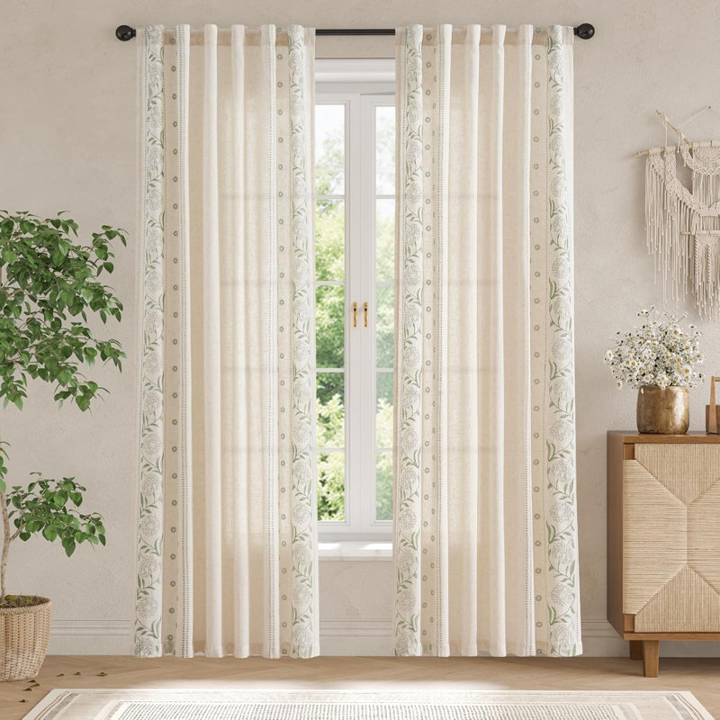 Rideaux en lin pour chambre 84 pouces