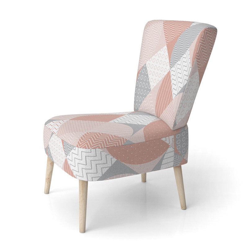 Chaise d'appoint rayée à motif géométrique