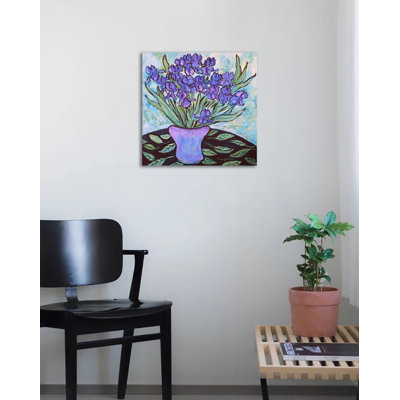«Irises on a Table» par Brendan Loughlin, reproduction d'art sur toile tendue