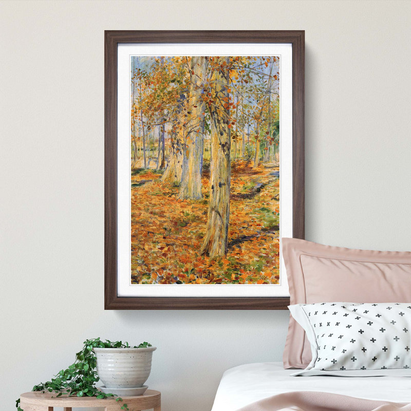 Autumn Forest by Kuroda Seiki - Framed Print, 63cm H x 45cm W x 2cm D, Walnut Framed