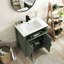 Meuble-lavabo autoportant de style milieu du siècle de 71 cm (28 po) avec lavabo en céramique et rangement-1750810833