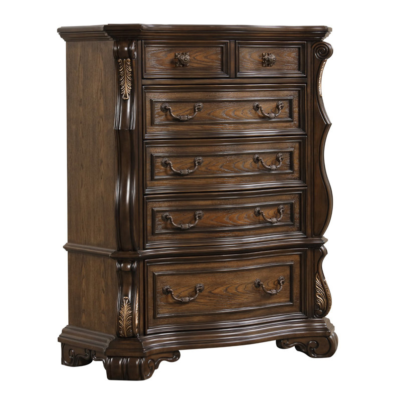 Commode traditionnelle Leovanni, brun foncé