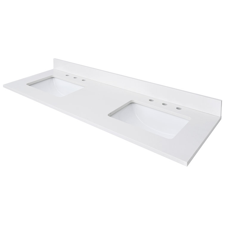 61'' Quartz Double Bathroom Vanity Top with Sink