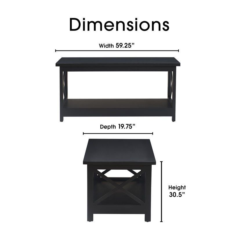 Serta Bismarck Modern Farmhouse Coffee Table with Lower Storage Shelf