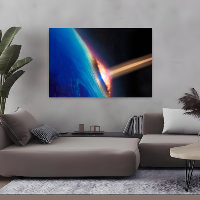 Comet Crashing Into Earth Abstract Contemporary Landscape Nature Art