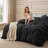 Bedsure 100% Washed Cotton Duvet Cover Queen Set - Minimalist Cotton Beding Set For All Season（set of 3）-125402790-106246591