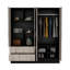 Armoire Ron, chambre, noir / gris clair