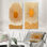«Midcentury Orange Sun Print III», ensemble de 2 reproductions d'art géométriques murales en métal