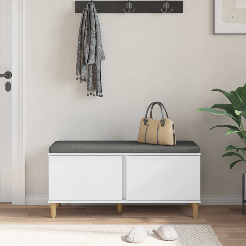 Storage Bench, 46cm H x 100cm W x 38cm D, White