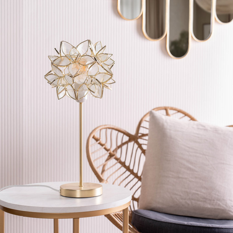 Clementina Metal Table Lamp, White, LED, Yes