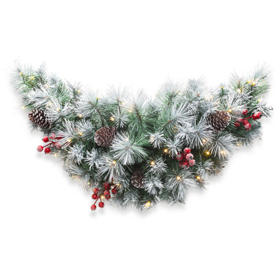 Heyder 3' Pre-Lit Christmas Artificial Swag with 50 LED Lights
