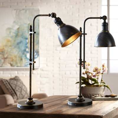 Burak 27" Adjustable Black Metal Desk Lamp
