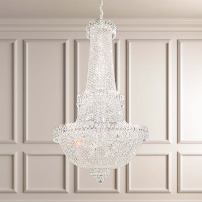 Camelot 41 Light 28in x 49.5in Pendant in Polished Gold with Clear Optic Crystals