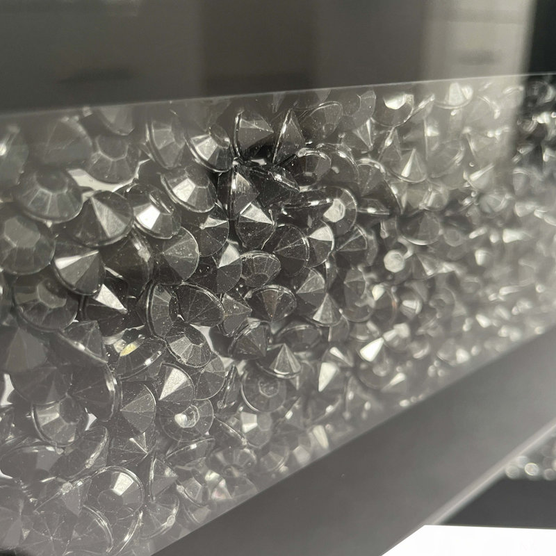 Table basse à motif de diamants broyés, Noir