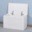 Armoire de rangement blanche avec 2 charnières de sécurité et coffre à jouets en bois