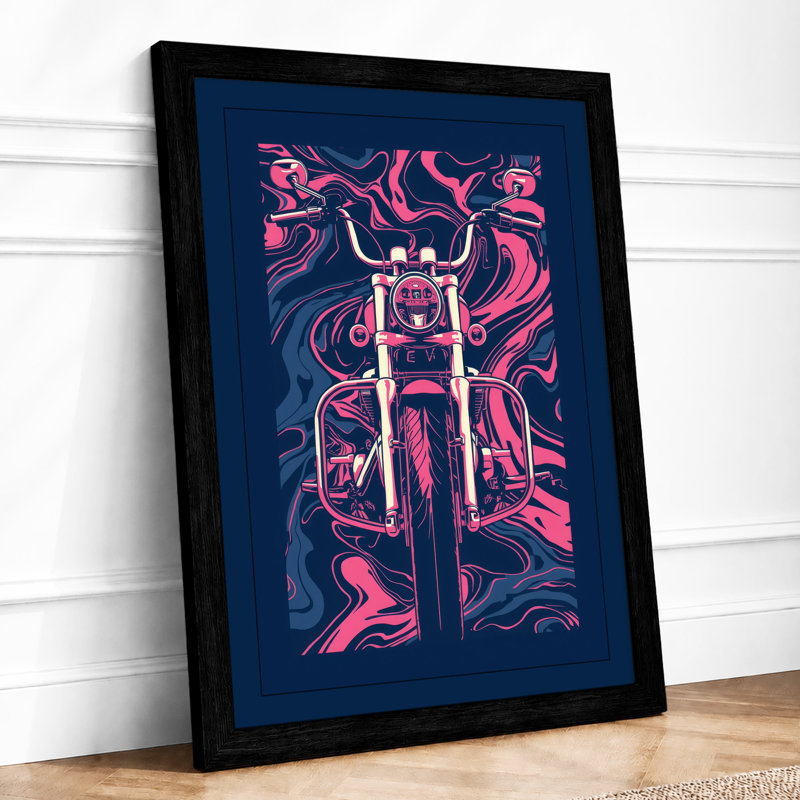 Pink Motorcycle Energy Modern - Print, Black, A3 - 42.0 x 29.7 cm