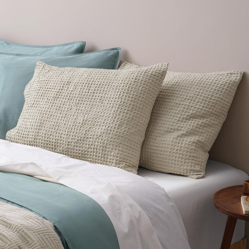 PHF Ultra Soft Waffle Weave Pillow Shams, No Insert, 2 Pack Breathable & Skin-Friendly Pillow Cases, Stylish Decorative Bed Pillow Cases Covers