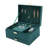 3-Layer Dark Green Flannel Ring Necklace Jewellery Box with Lock